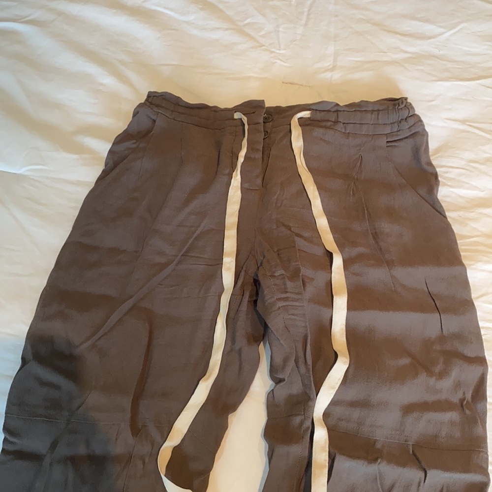 Aritzia Wilfrid Allant Pant in Light Brown Flowwy Pant Tailored Pant - Picture 12 of 16